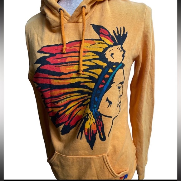 AVIATOR NATION Rare Native American Indian Long Sleeve Pullover Hoodie Sweater S - Picture 2 of 8